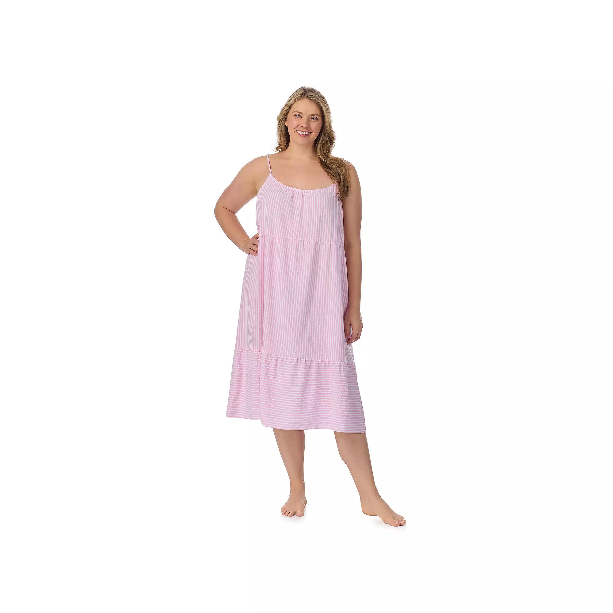 Plus Size Draper James Seersucker Midi Dress, Women's, Size: 3XL, Pink Stripe Product Image