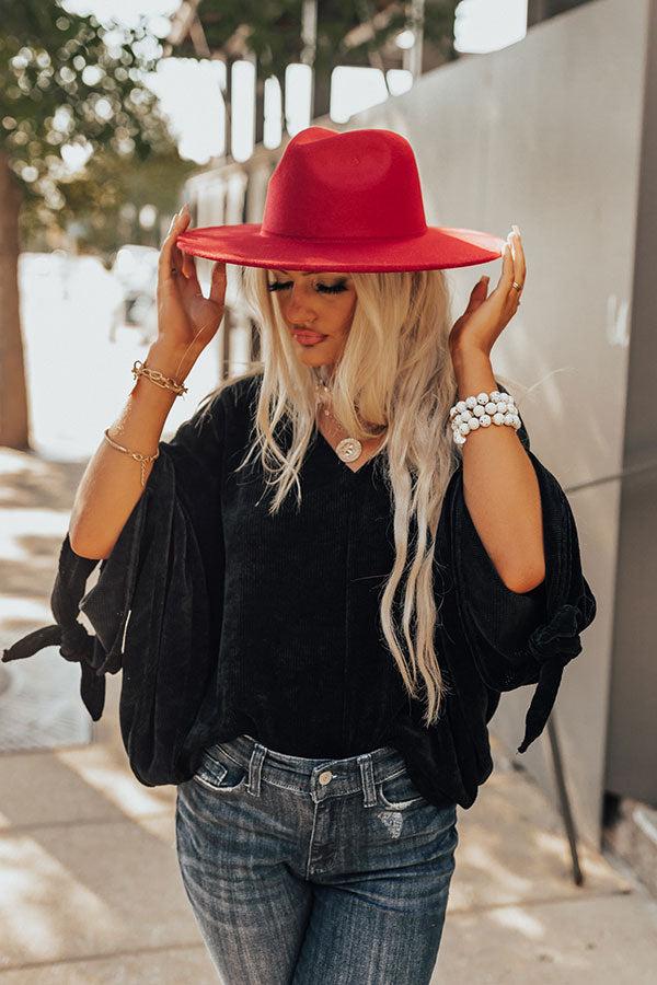 Brunch Babe Felt Fedora In Wine Product Image