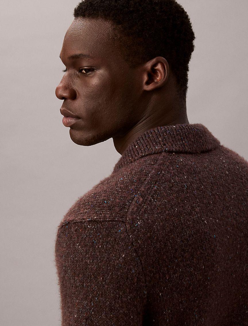 Nep Yarn Polo Sweater Product Image