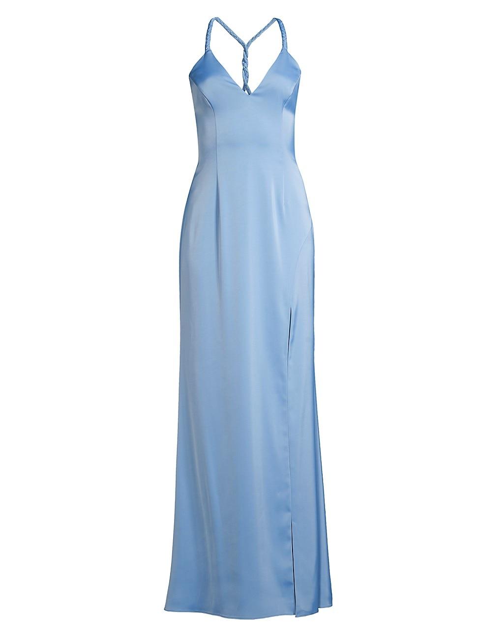 Womens Braided Satin Gown Product Image