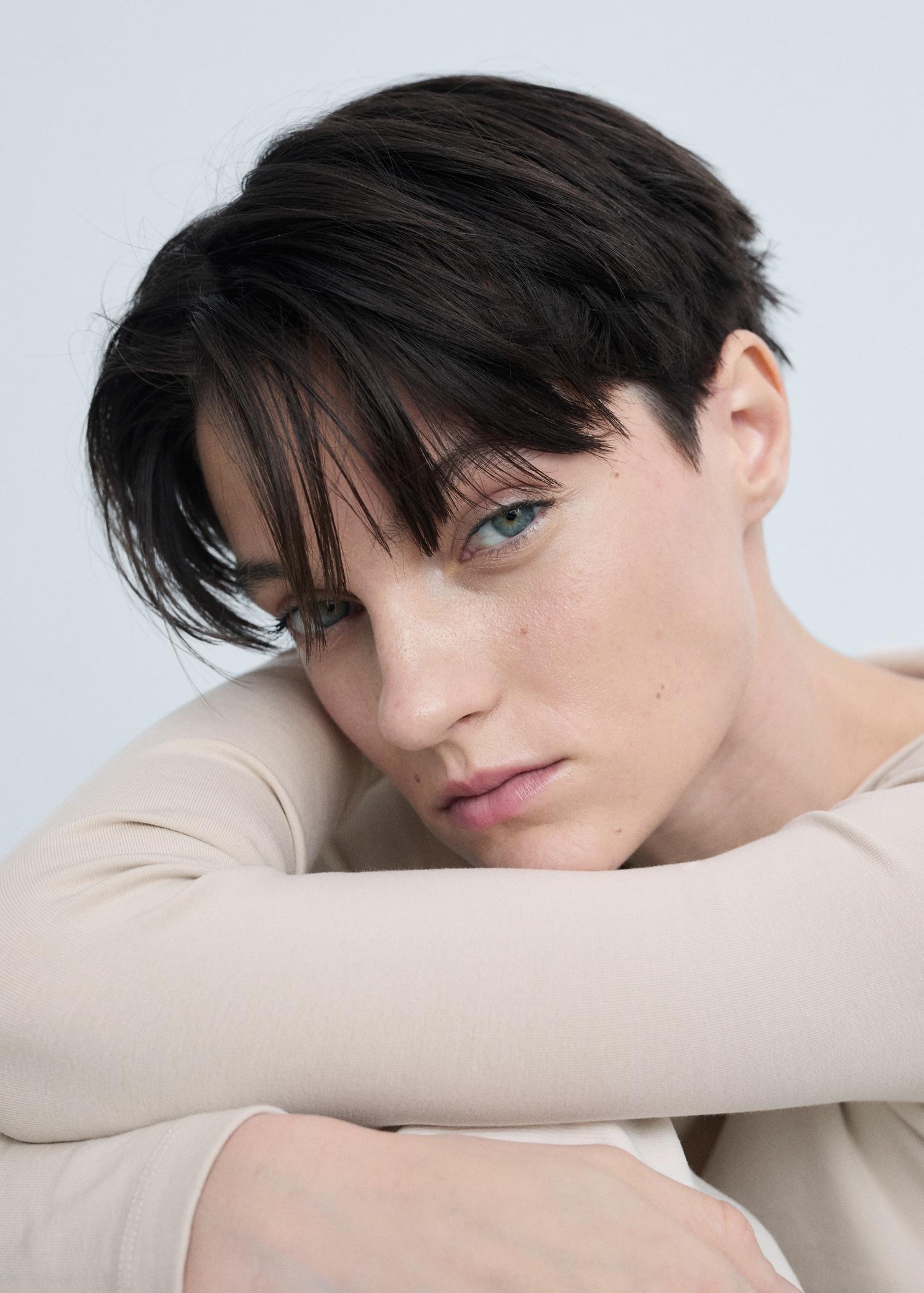 Cotton boat neck t-shirt - Women | MANGO USA Product Image