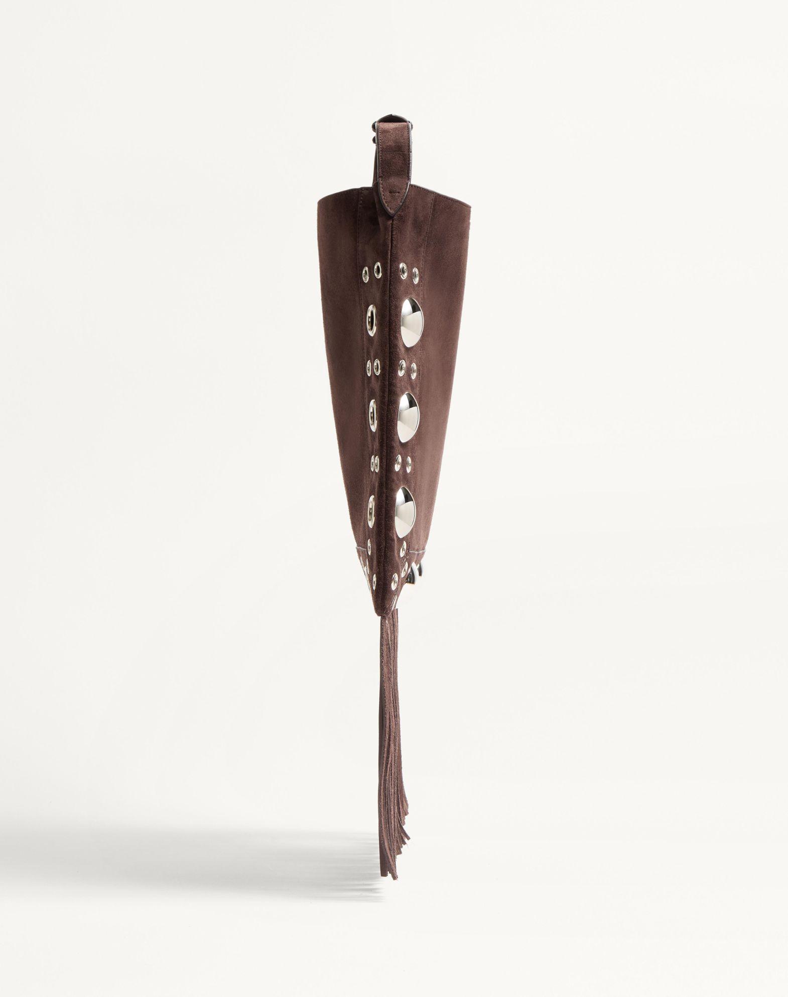 Valentino Garavani Nellcôte Suede Shoulder Bag With Fringes Product Image