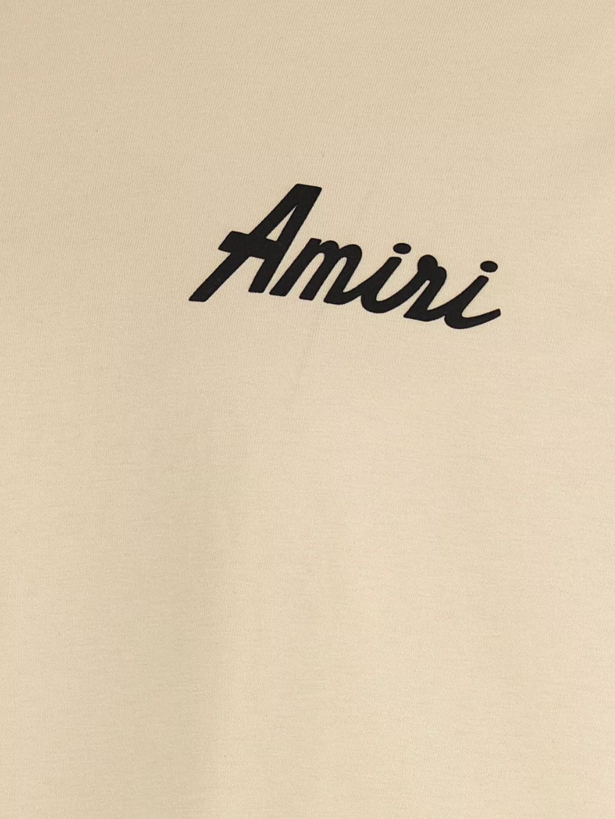 AMIRI Black Crewneck T-shirt With Logo Lettering On Front And Rear Product Image