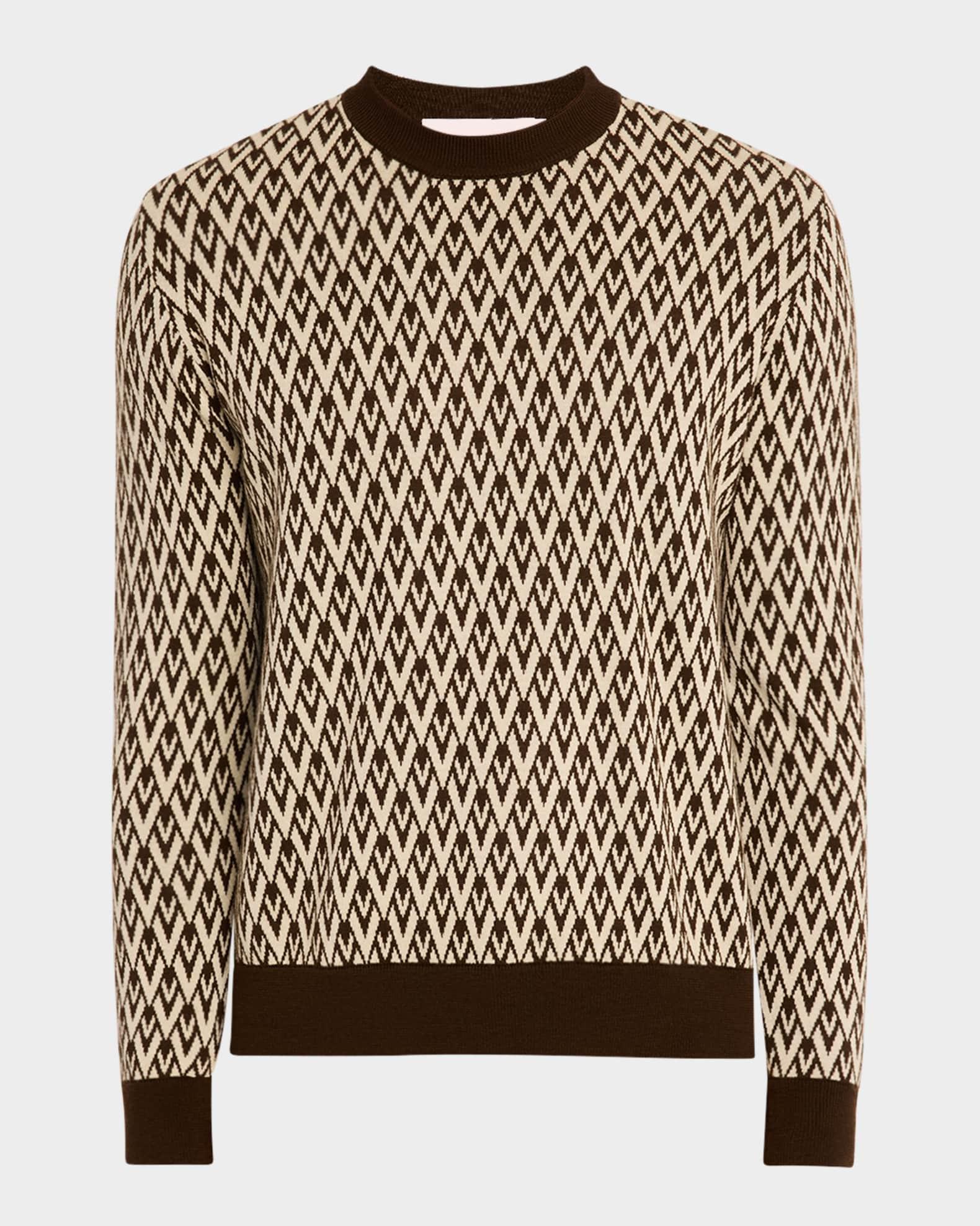 Men's V Jacquard Wool Sweater Product Image