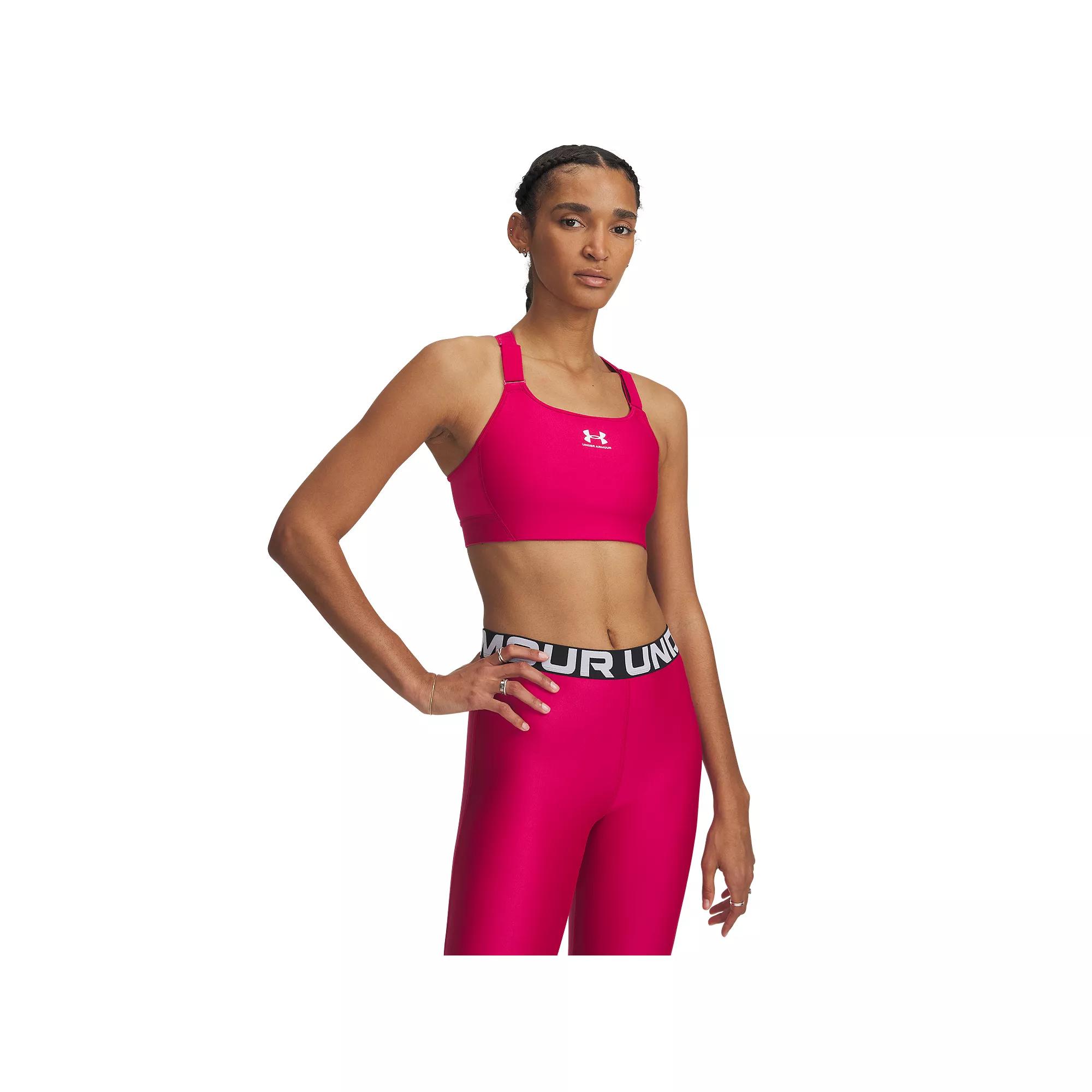 Women's Under Armour HeatGear® Armour High-Impact Sports Bra, Size: Medium, Shaded Pink Product Image