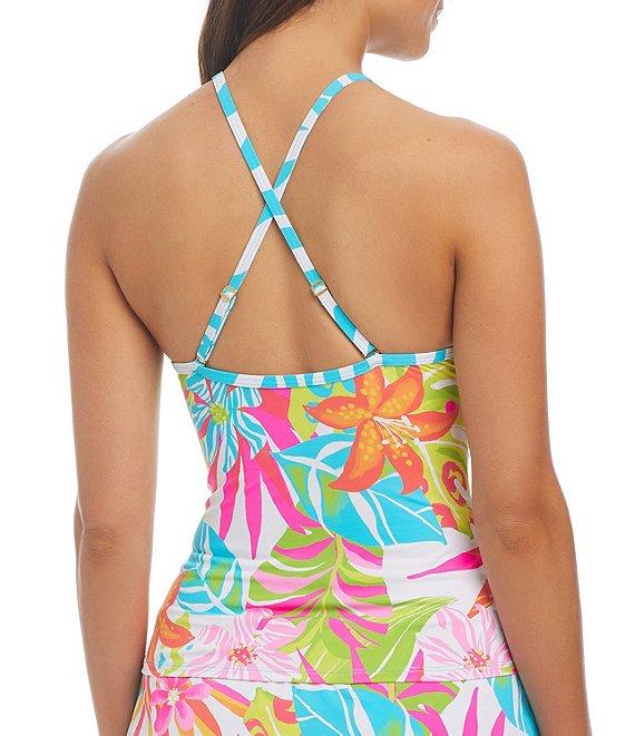 Bleu Rod Beattie Packing A Punch Floral Print High Waist Skirted Hipster Swim Bottom Product Image