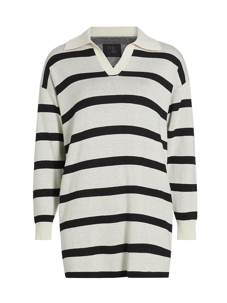 Womens Birdseye Striped Polo Dress Product Image