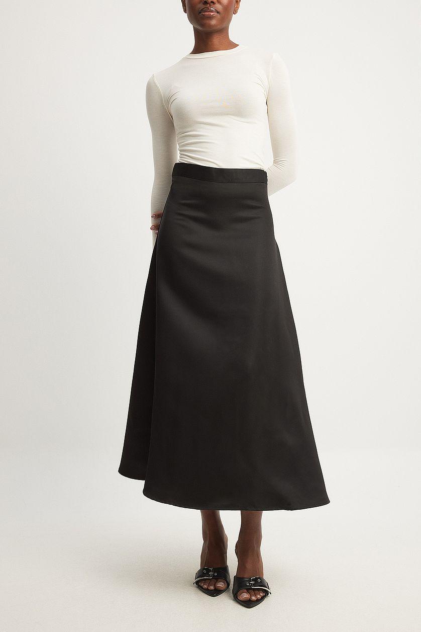 Flowy High Waist Midi Skirt Product Image