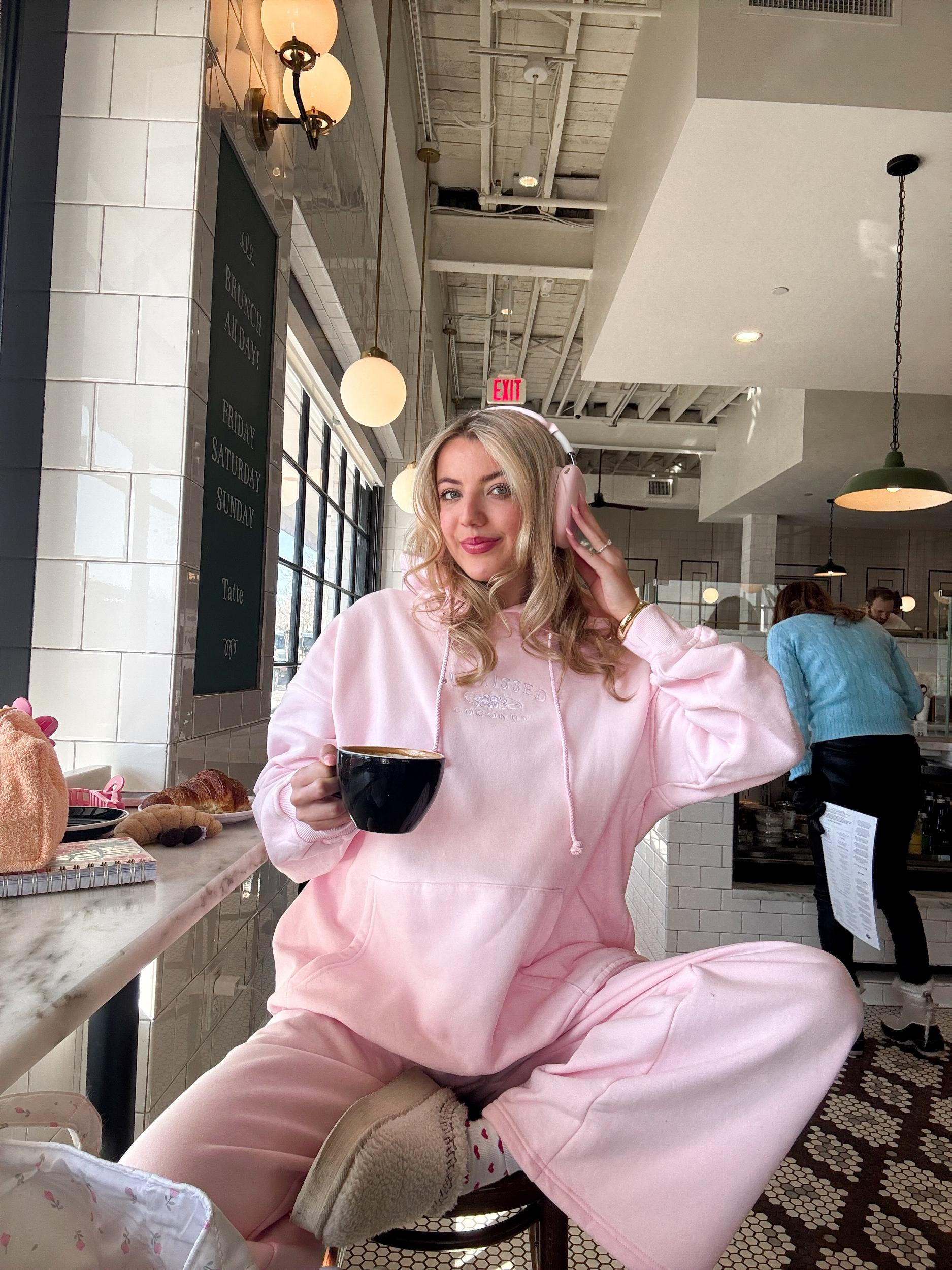 Light Pink Sunkissedcoconut Embroider Hoodie Product Image