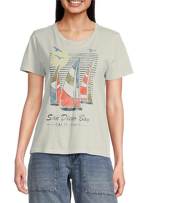 Lucky Brand Knit Crew Neck Short Sleeve Graphic Tee Product Image