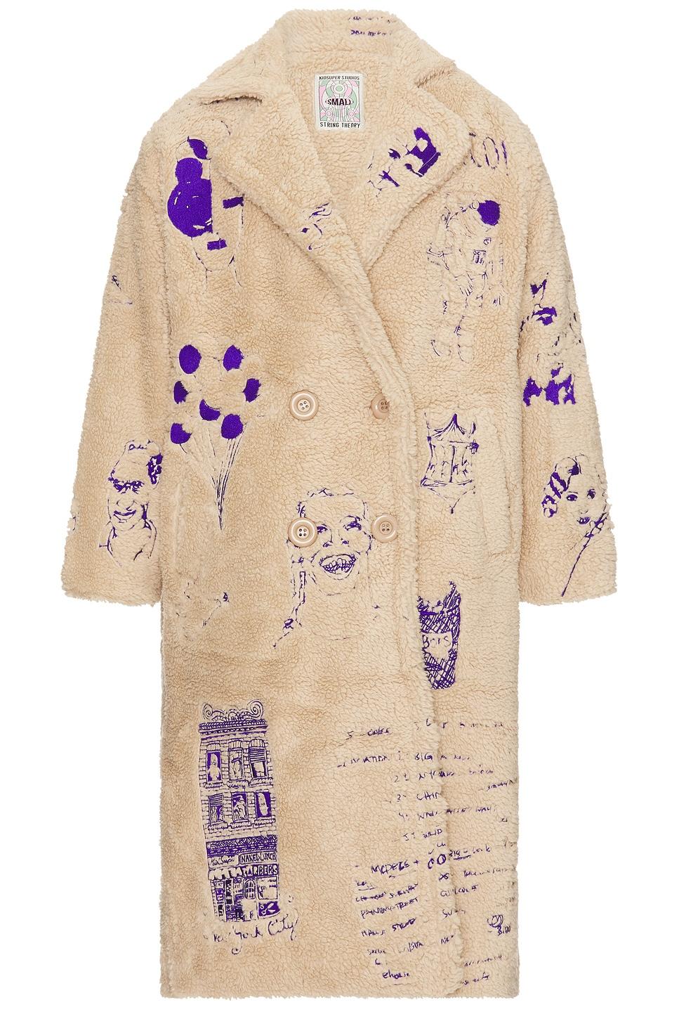 Embroidered Sherpa Fleece Overcoat Product Image