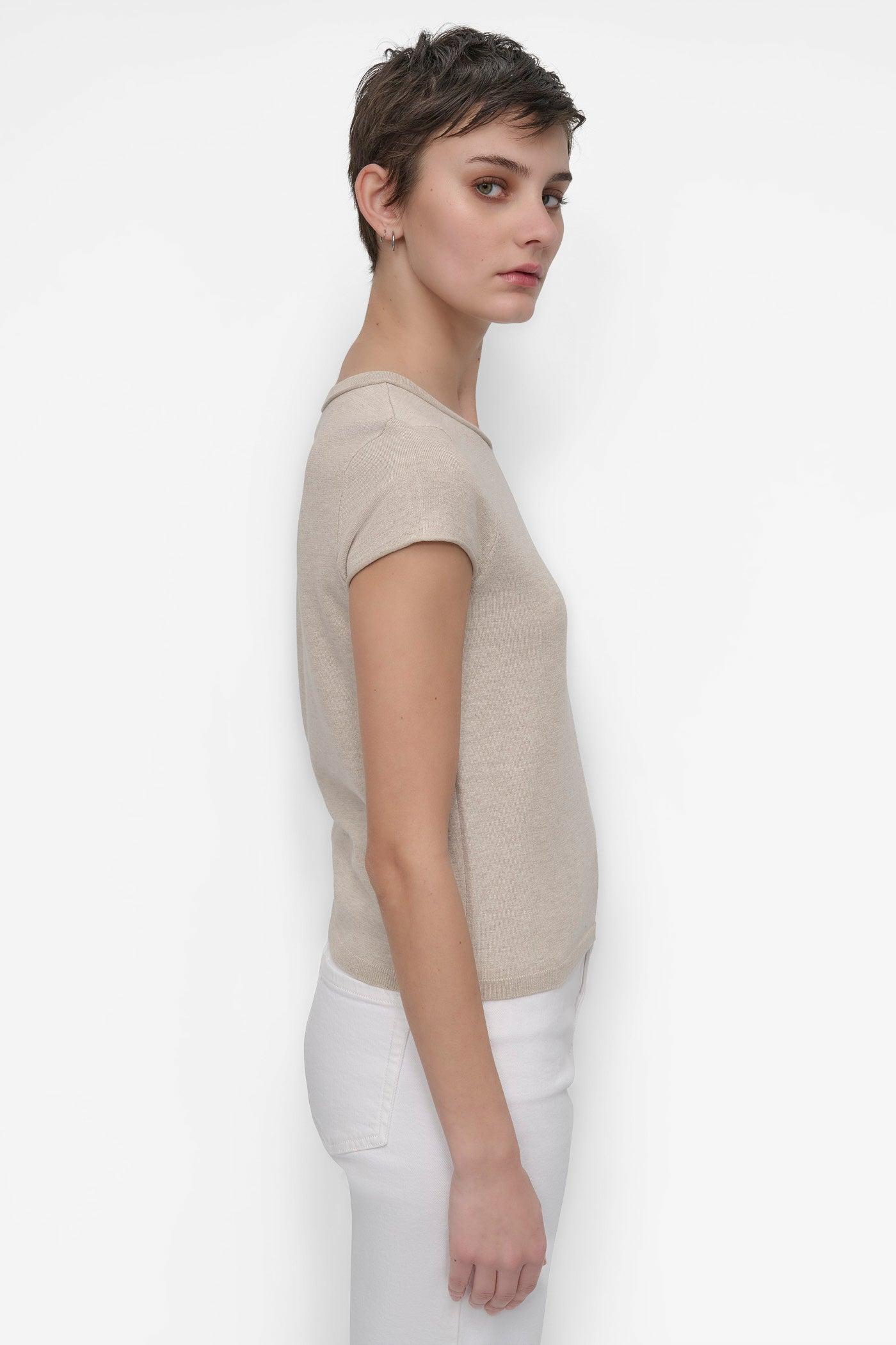 CAP SLEEVE CREW NECK KNIT Product Image