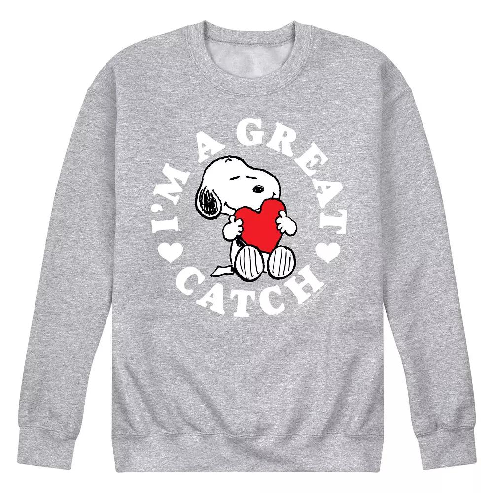 Men's Peanuts Great Catch Fleece Sweatshirt,  Product Image