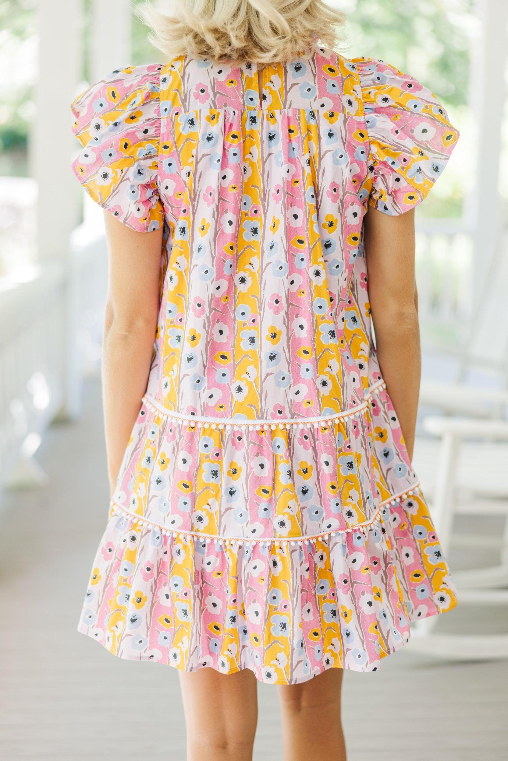 What You Know Pink Ditsy Floral Dress Female Product Image