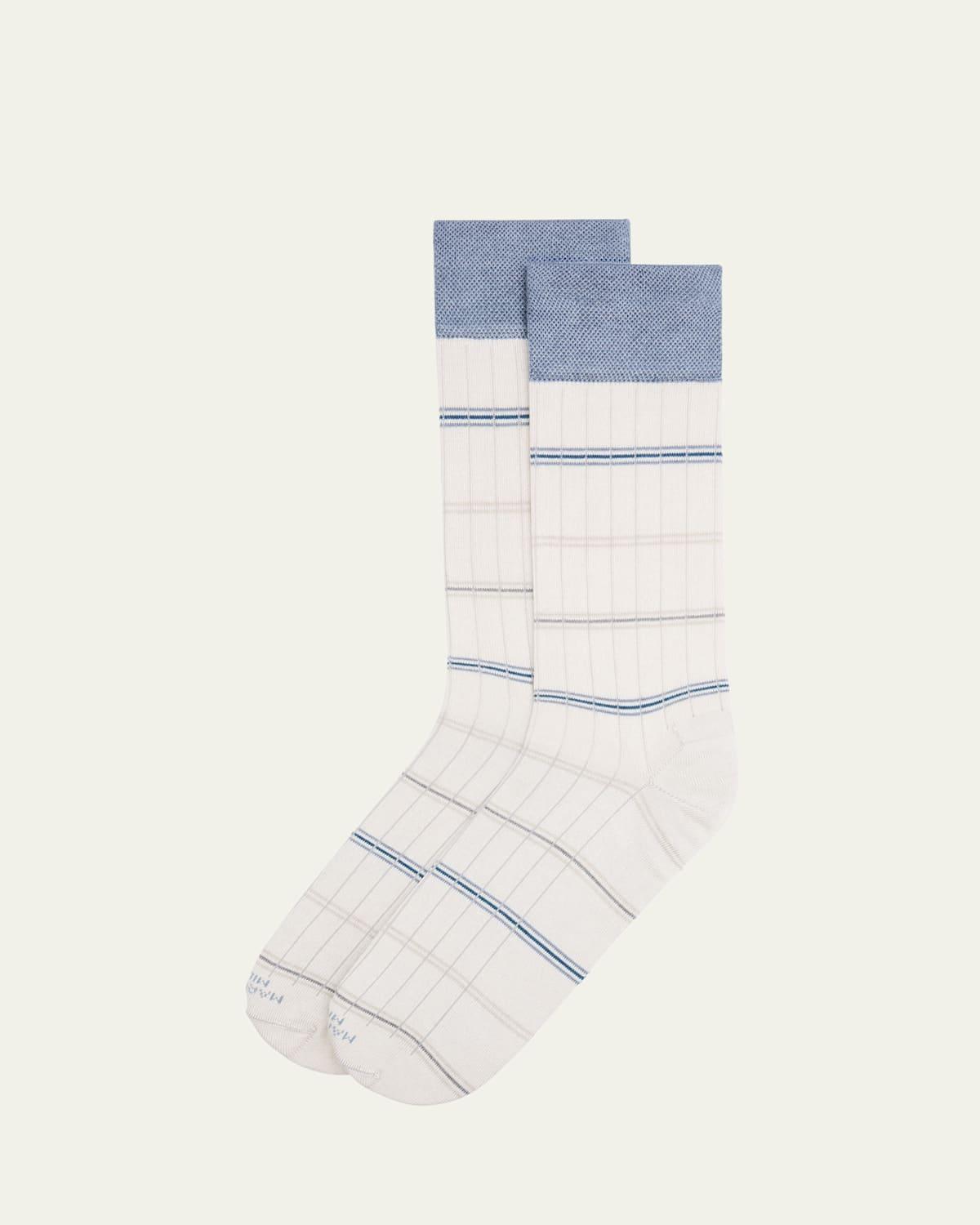 Men's Mousse of Modal Rib Stripe Crew Socks Product Image