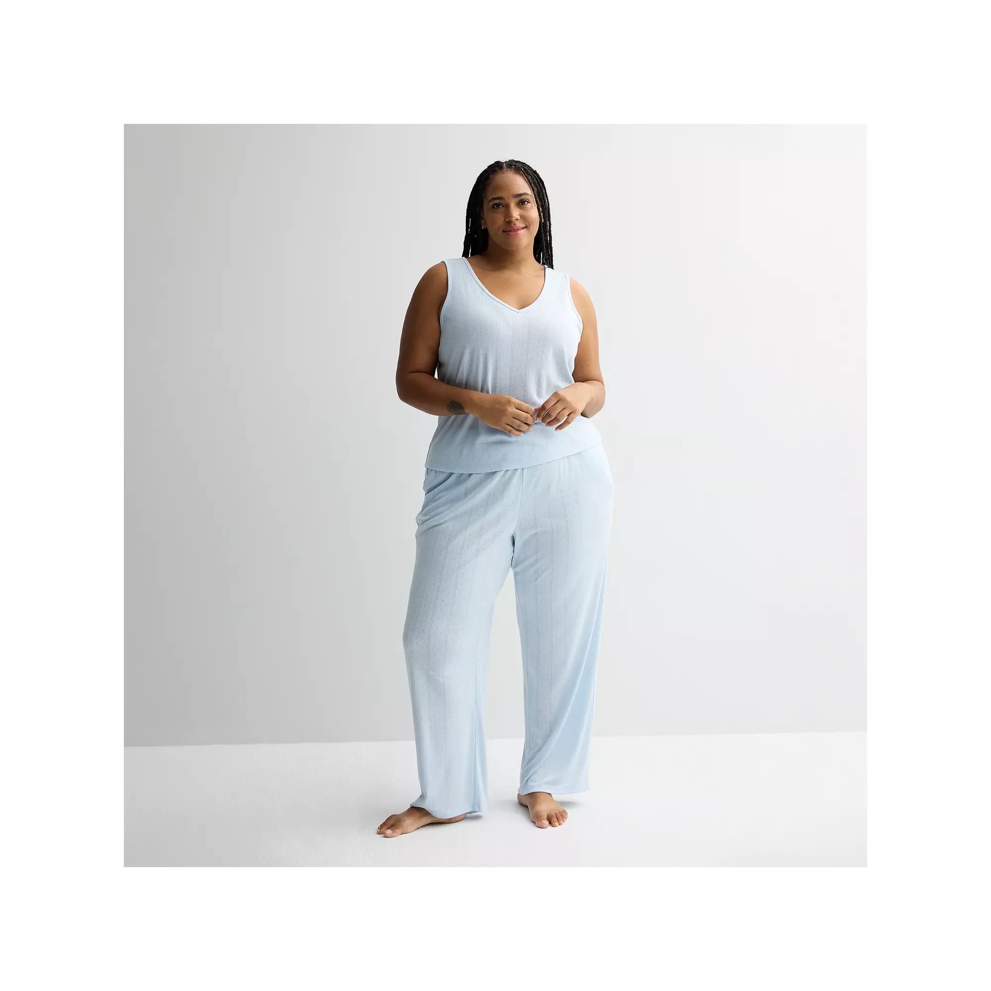 Plus Size Sonoma Goods For Life Pointelle Sleep Tank, Womens Product Image