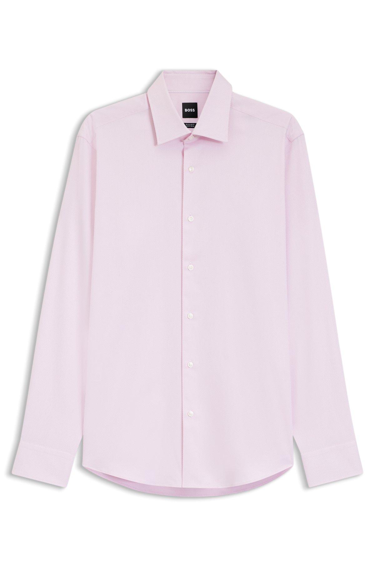Easy-iron regular-fit shirt in stretch-cotton dobby Product Image