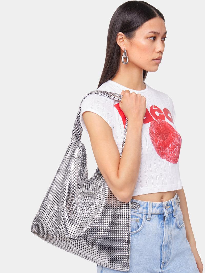 Silver Pixel metallic tote bag Product Image
