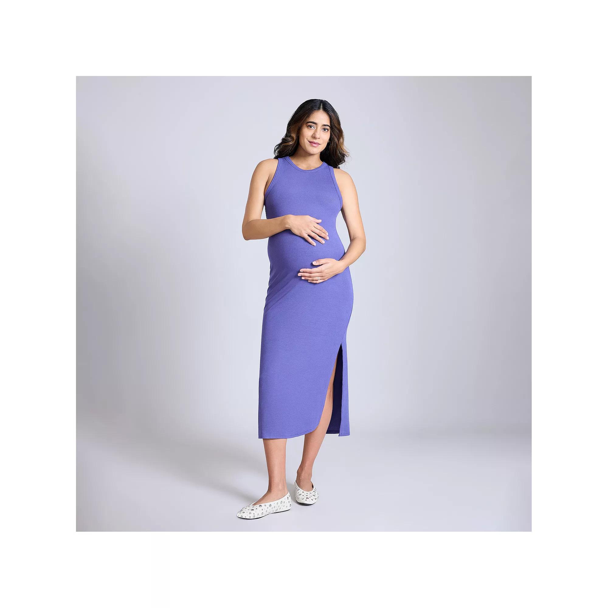 Maternity Motherhood® Racerback Tank Dress, Women's, Size: Small-Mat, Skipper Blue Product Image