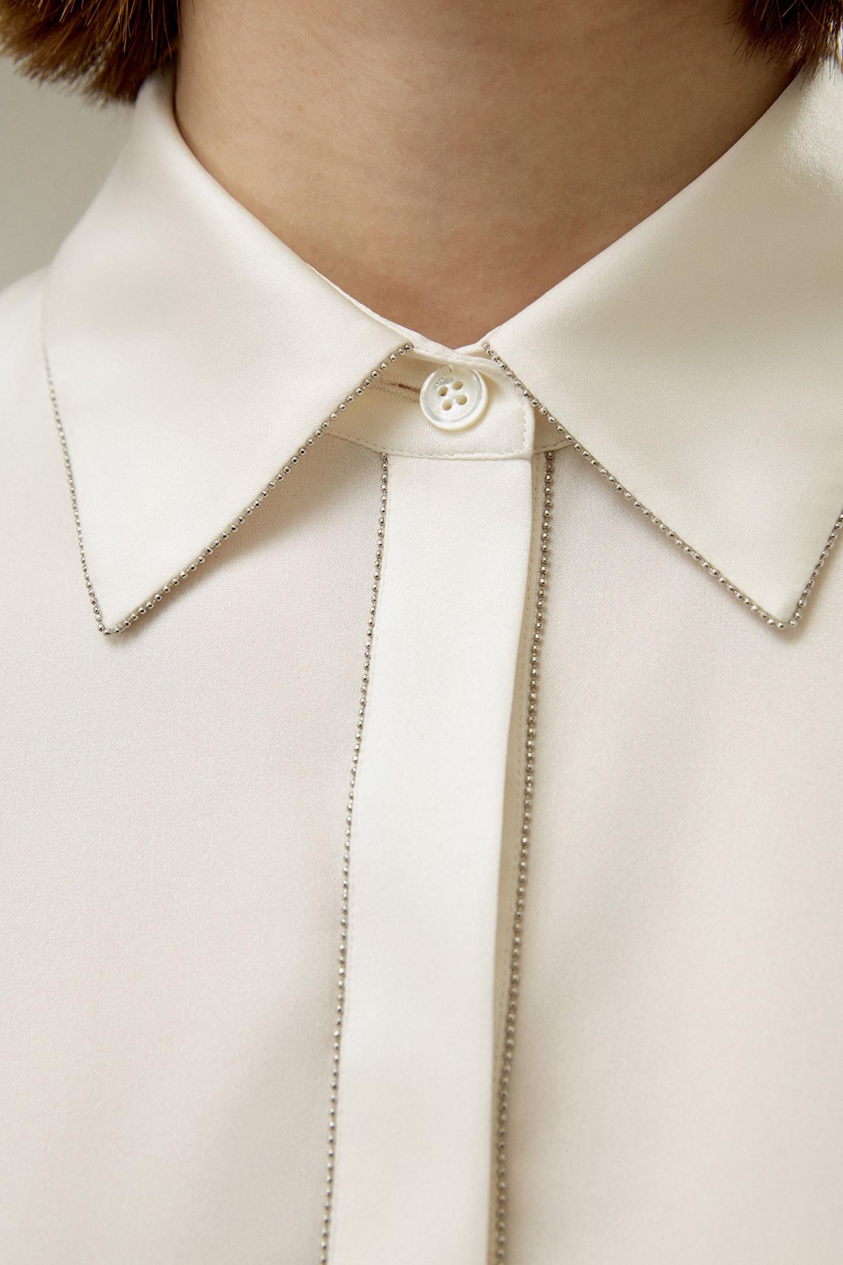 LILYSILK Silk Button Down Shirt - for Women - Pearl White Mulberry Silk - Comfortable Elegant Style Top S Product Image