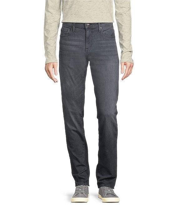 Premium Denim Straight Fit Grey Stretch Jeans Product Image