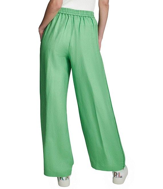 KARL LAGERFELD PARIS Drawstring Wide Leg Pants Product Image