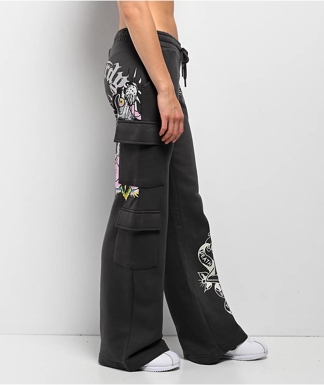 Ed Hardy Panther Charcoal Cargo Sweatpants Product Image