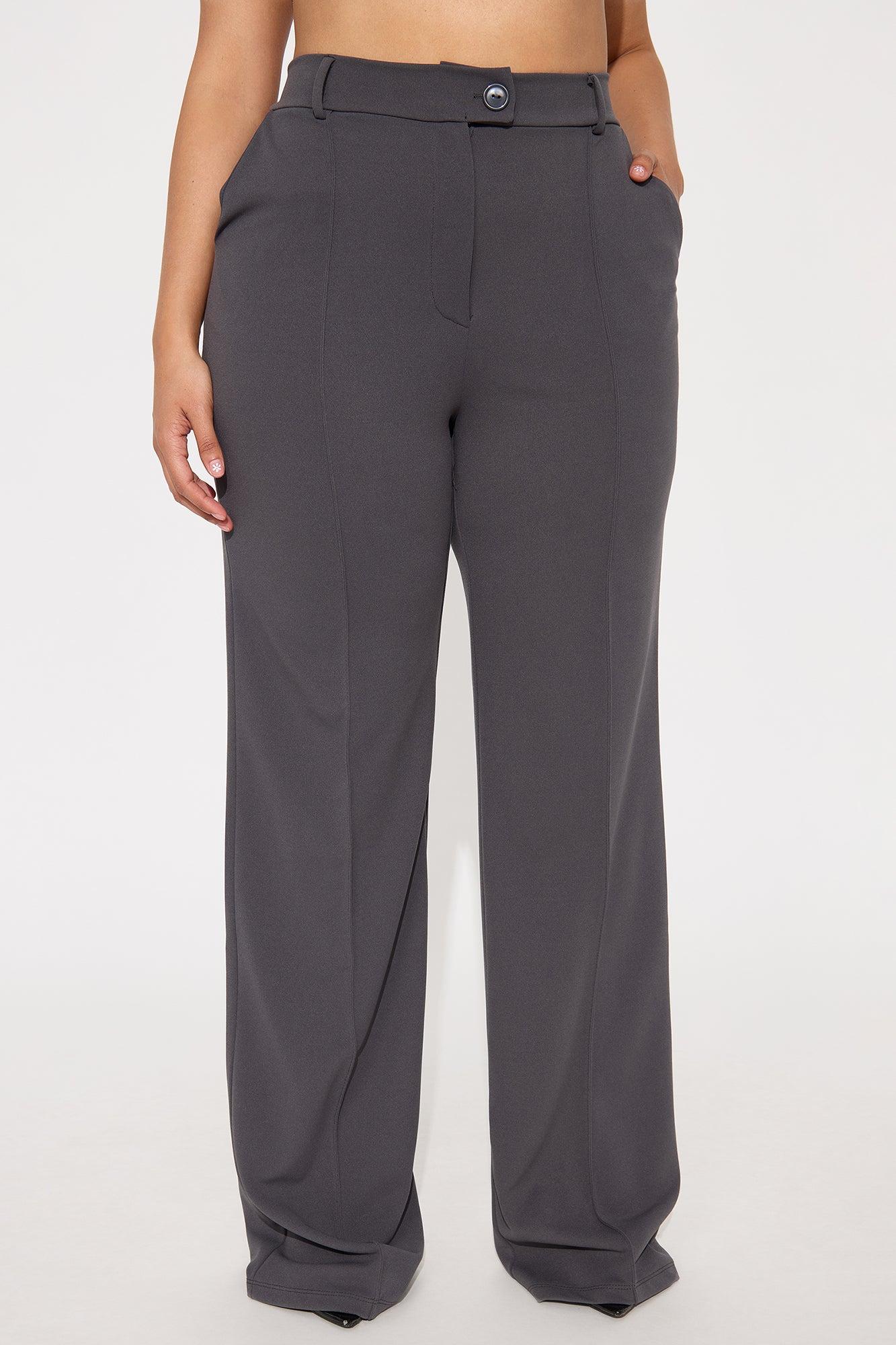 Tall Heidi Wide Leg Trouser Pant - Charcoal Product Image