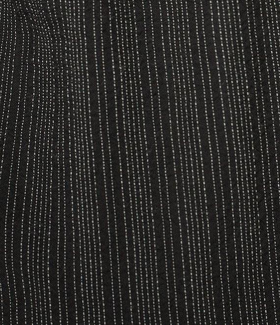 Eileen Fisher Organic Cotton Blend Yarn-Dyed Stripe Elastic Waist Wide Crop Pants Product Image