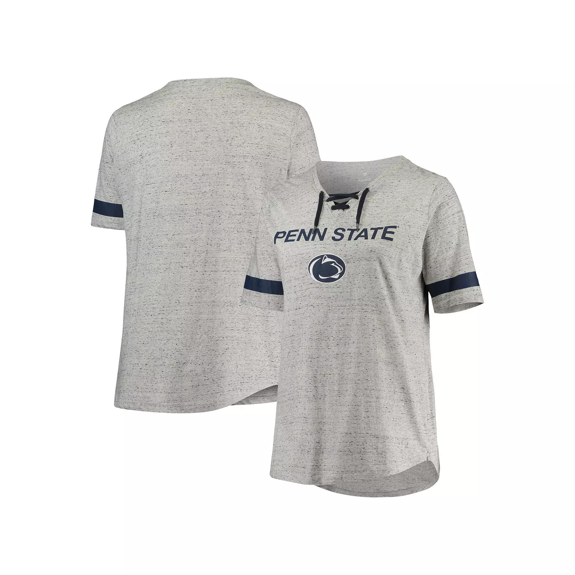 Women's Heathered Gray/Navy Penn State Nittany Lions Plus  Product Image