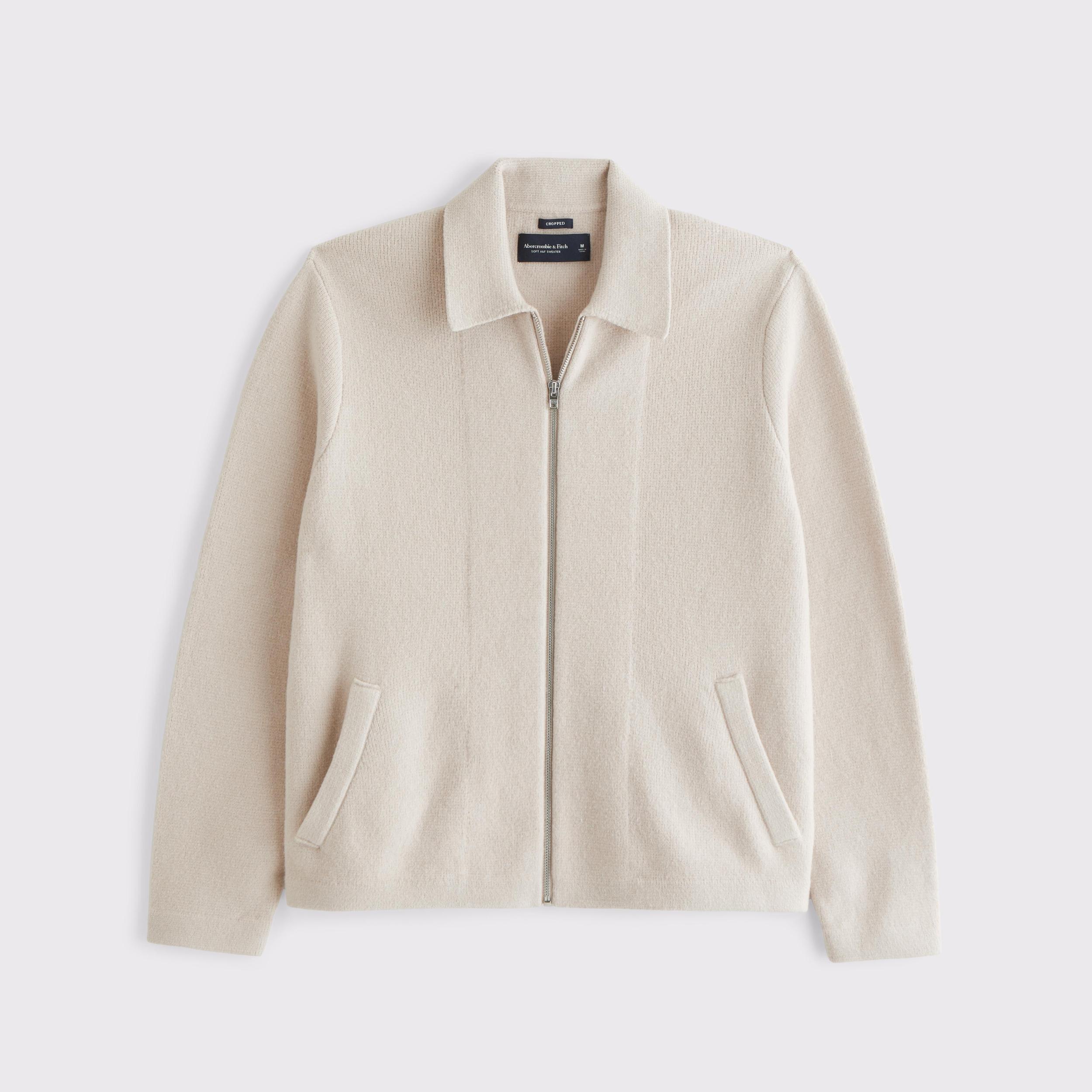 Cropped Sweater Shirt Jacket Product Image