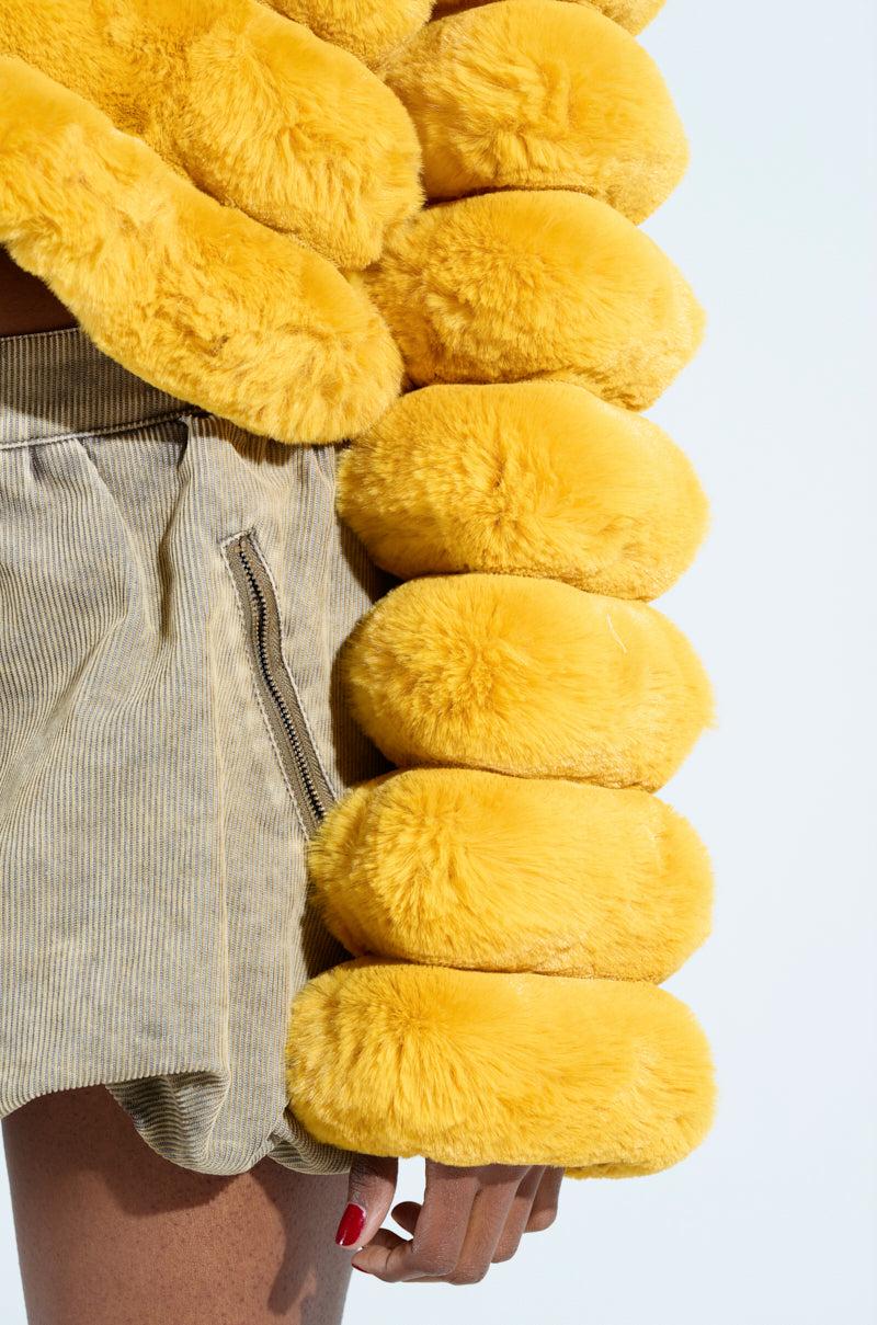 POPCORN FAUX FUR IN YELLOW Product Image