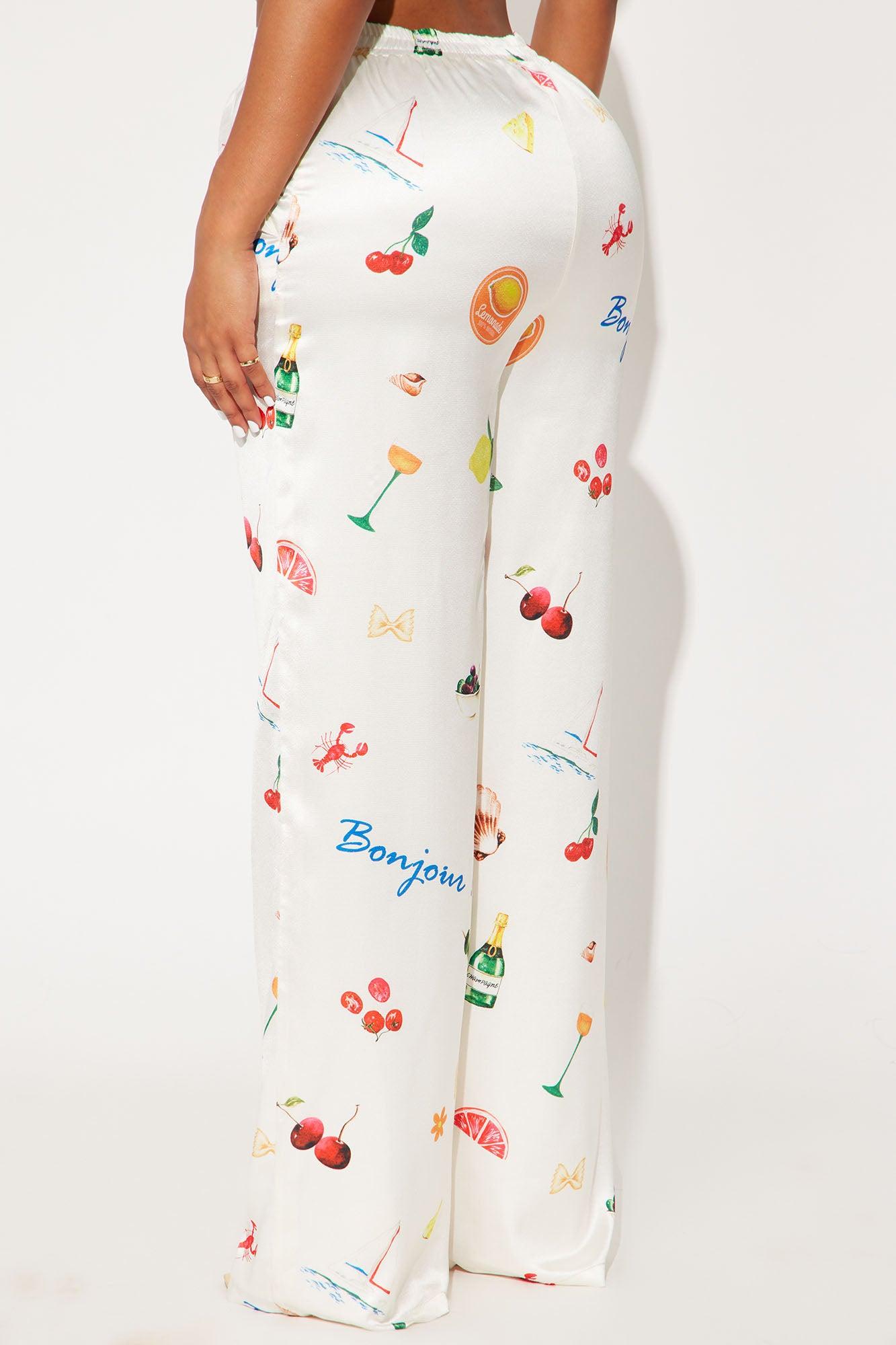 Coastal Getaway Wide Leg Trouser Pants - Cream Product Image