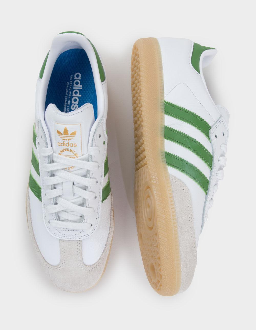 ADIDAS Samba ADV Shoes - WHITE/CREW GREEN/GUM Product Image