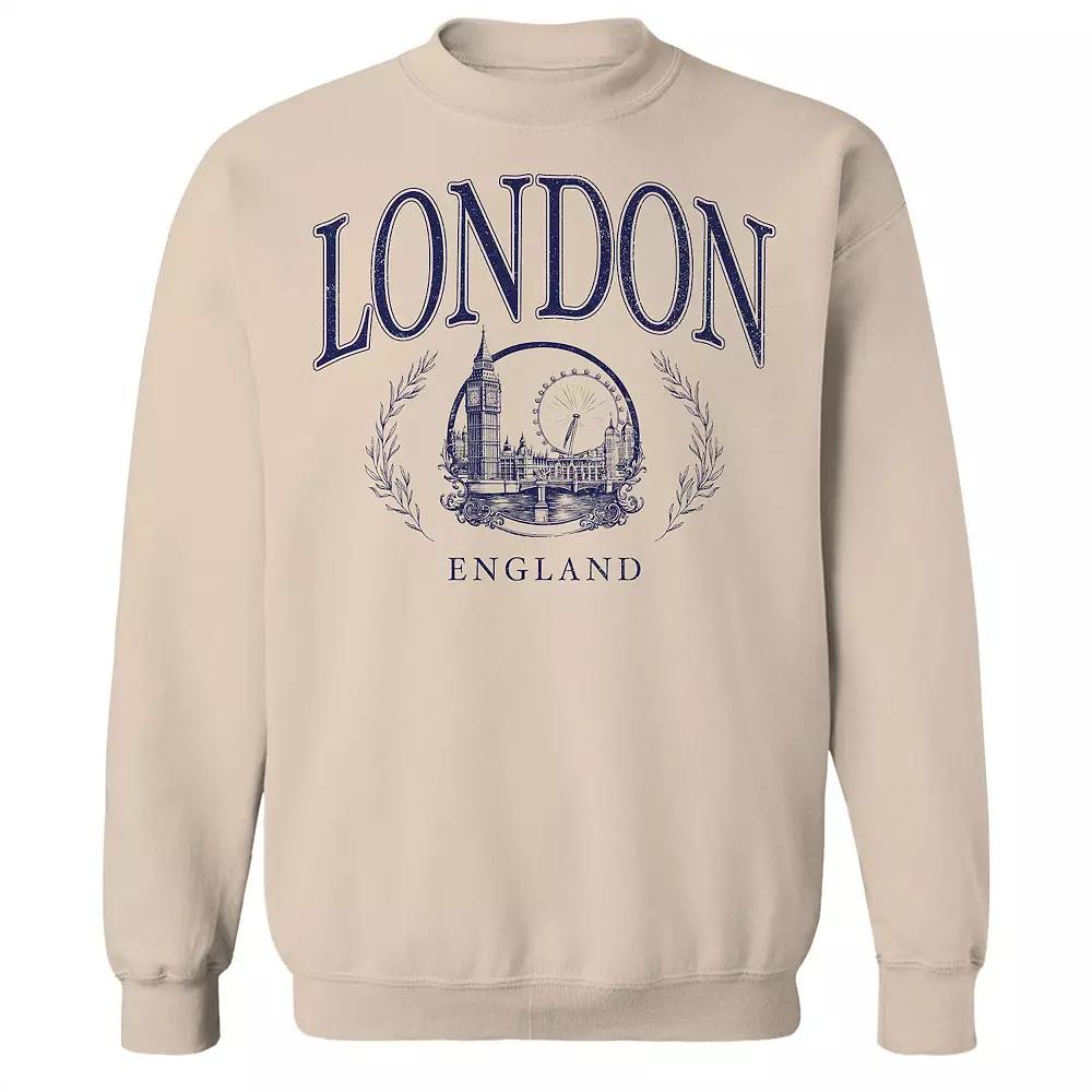 Men's London Blue Text Fleece Sweatshirt, Adult Unisex,  Product Image