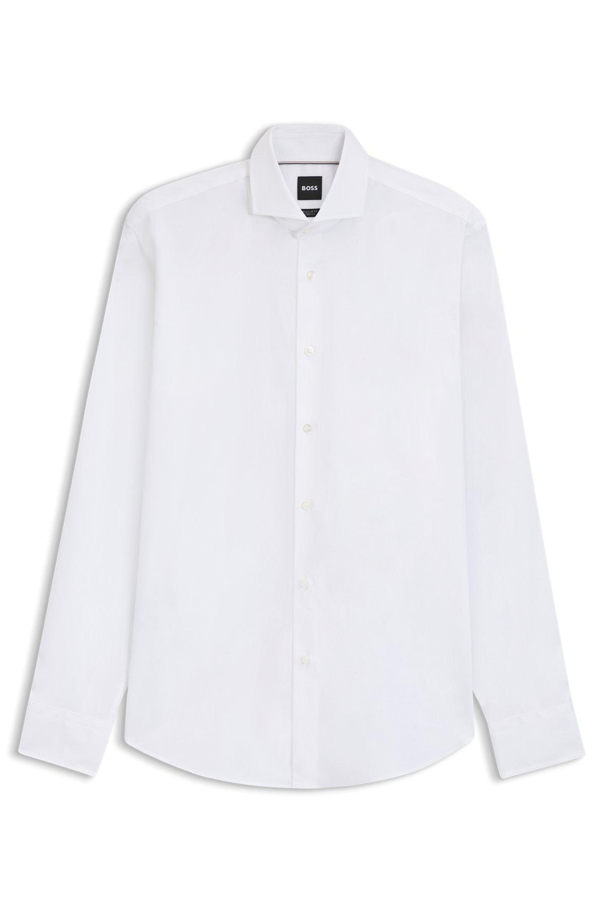 Regular-fit shirt in striped cotton twill Product Image