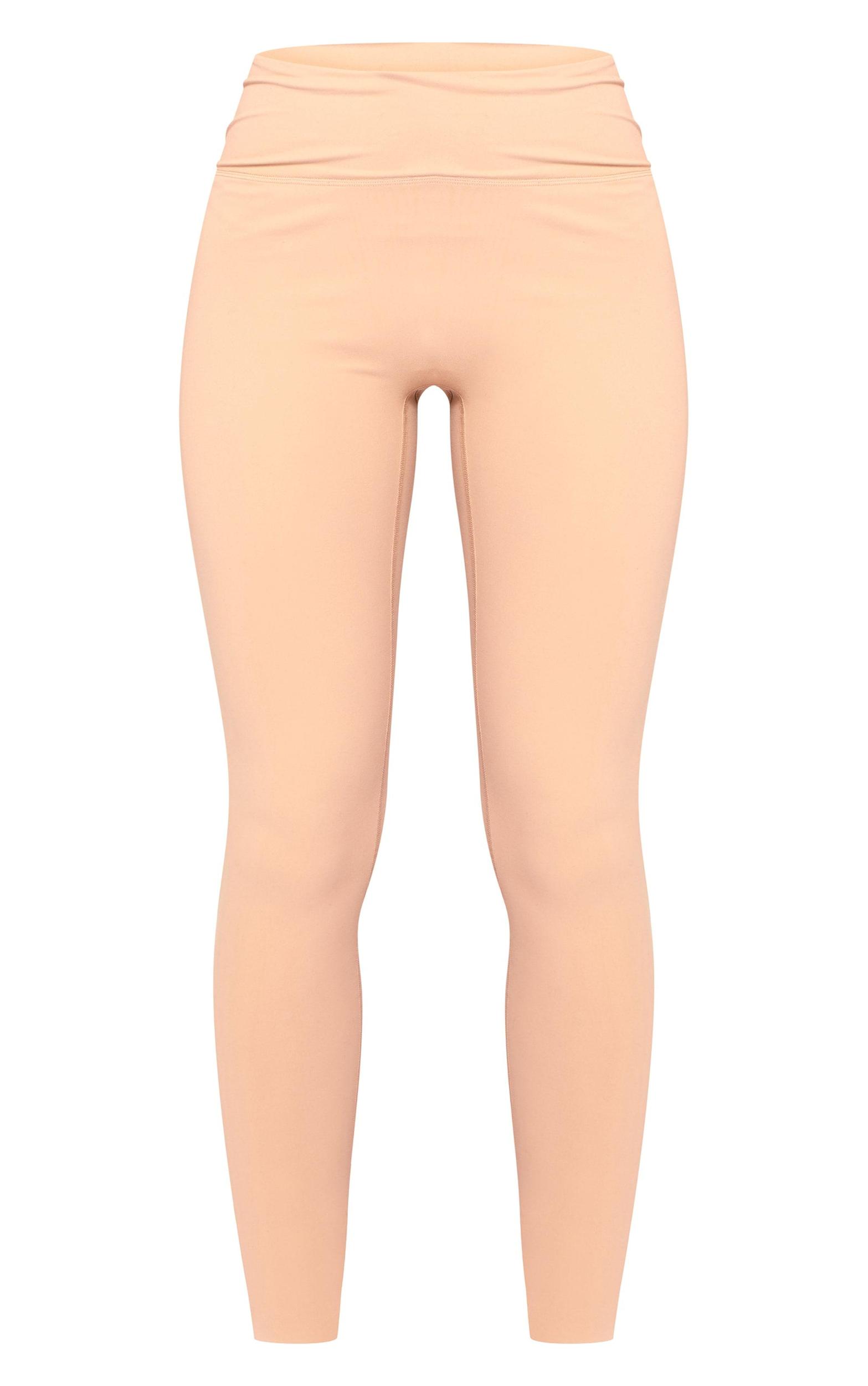 Mocha Sculpt Contrast Detail High Waist Gym Leggings Product Image