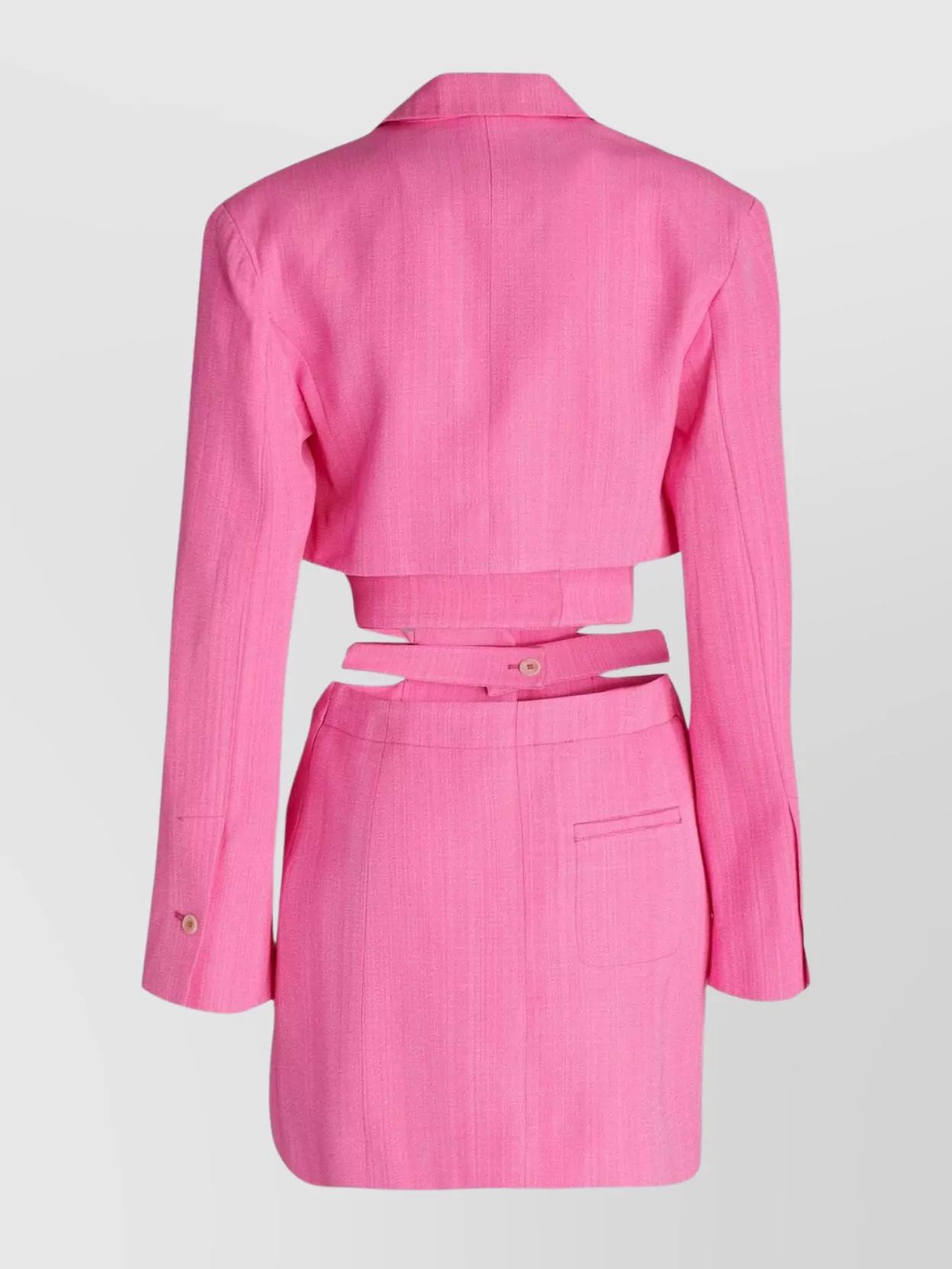 JACQUEMUS Bari Cutout Single-breasted Mini Blazer Dress In Pink Product Image