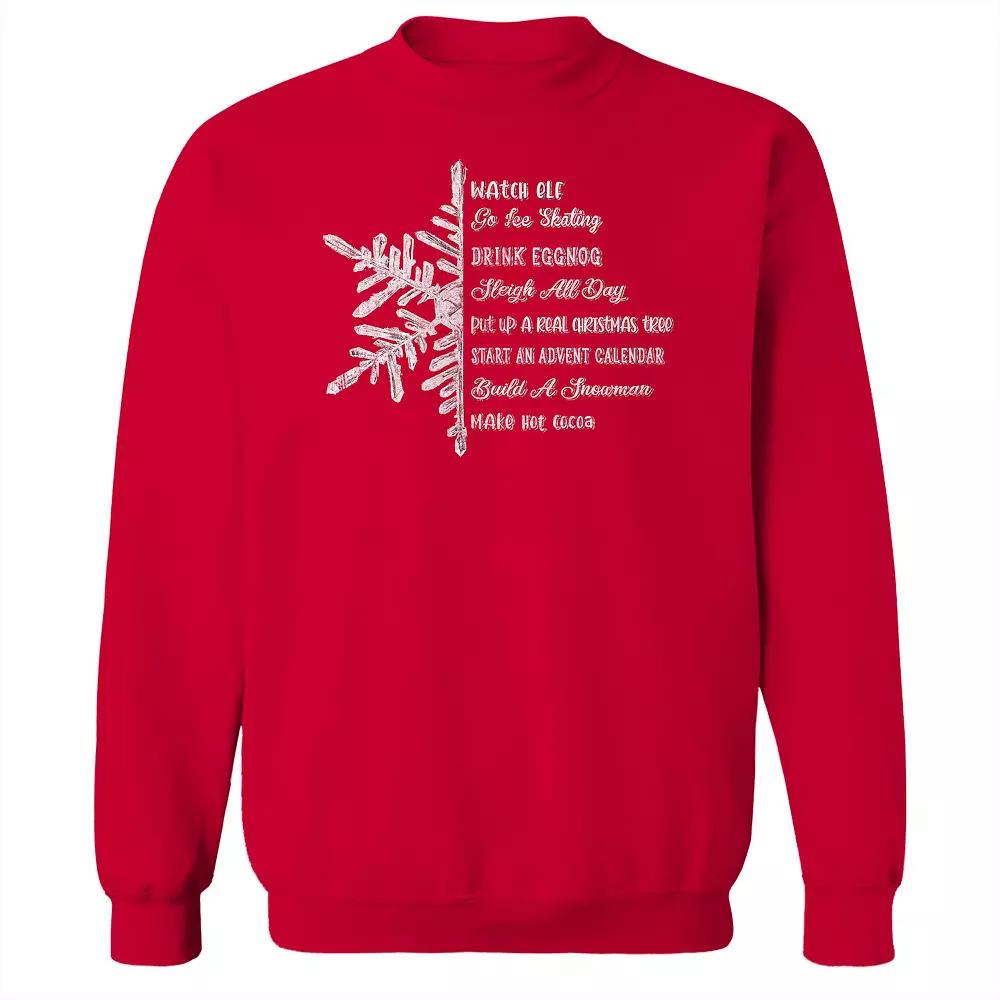 Men's Snowflake List Fleece Sweatshirt, Adult Unisex,  Product Image