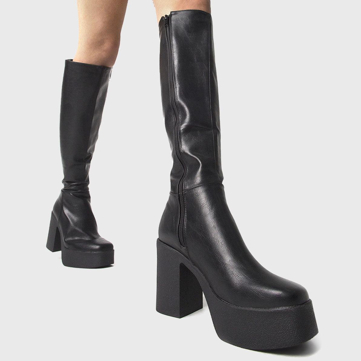 Slick Nicks Wide Calf Platform Knee High Boots Product Image