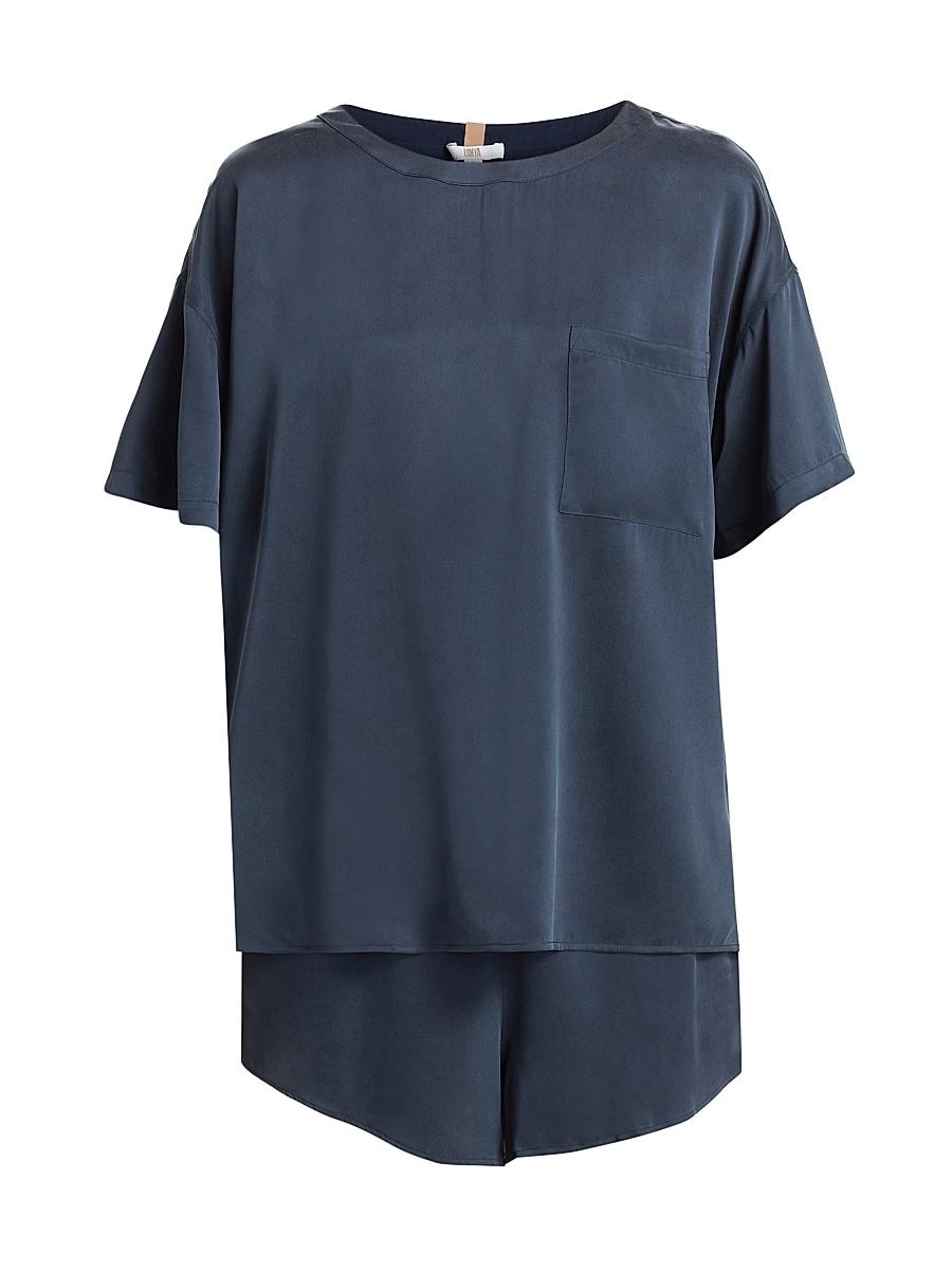 Womens Washable Silk T-Shirt & Shorts Set Product Image