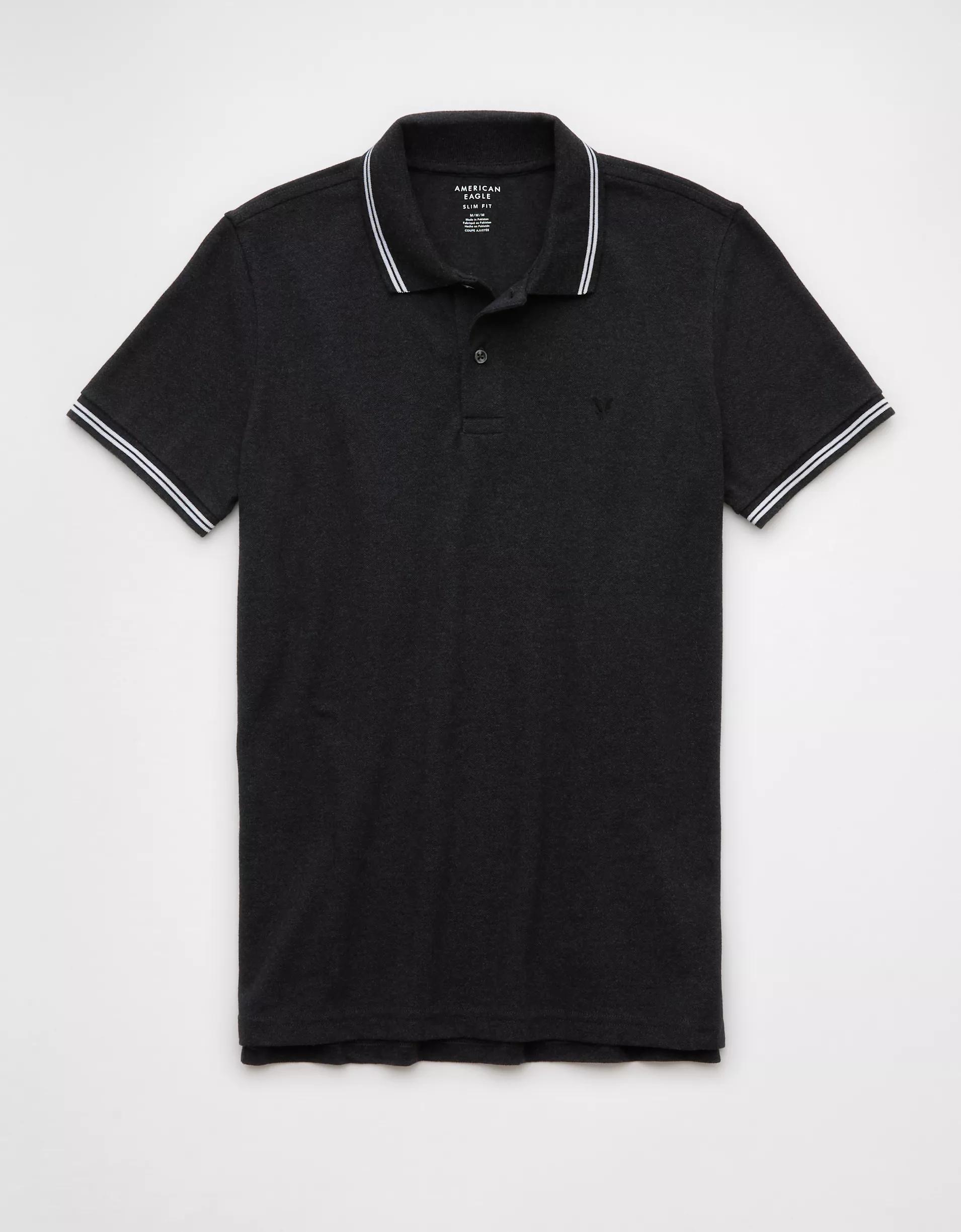 AE Lived-In Stretch Pique Slim Fit Tipped Polo Shirt Product Image