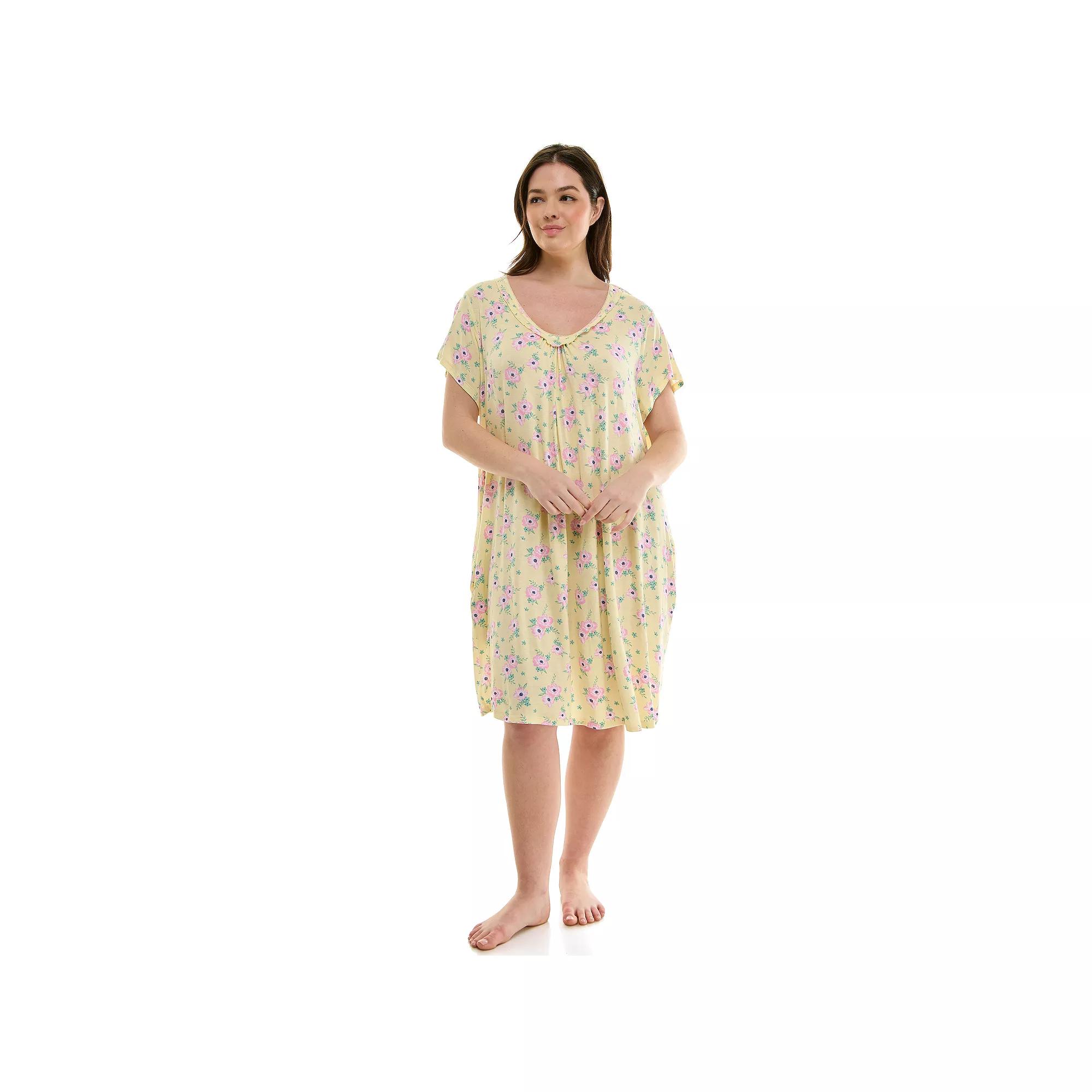 Plus Size Croft & Barrow® Print Short Sleeve Nightgown, Women's, Size: 2XL, Nika Floral Product Image
