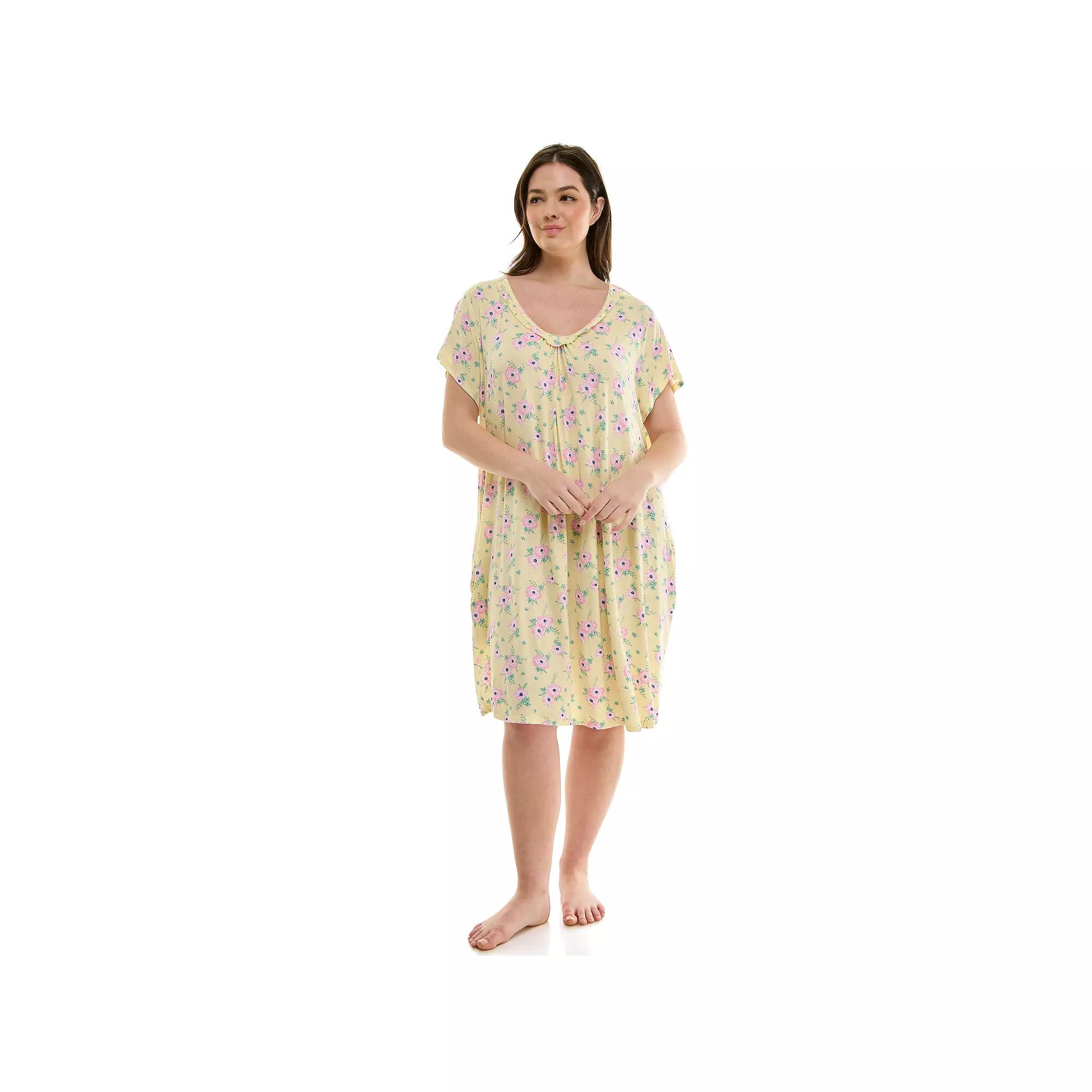 Plus Size Croft & Barrow® Print Short Sleeve Nightgown, Women's, Size: 2XL, Nika Floral Product Image