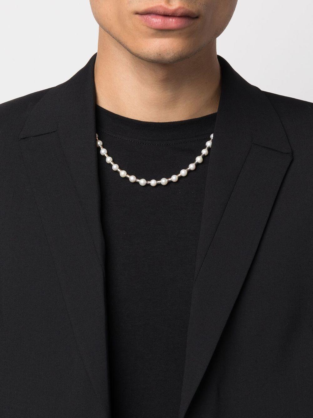 bead-embellished pearl necklace Product Image