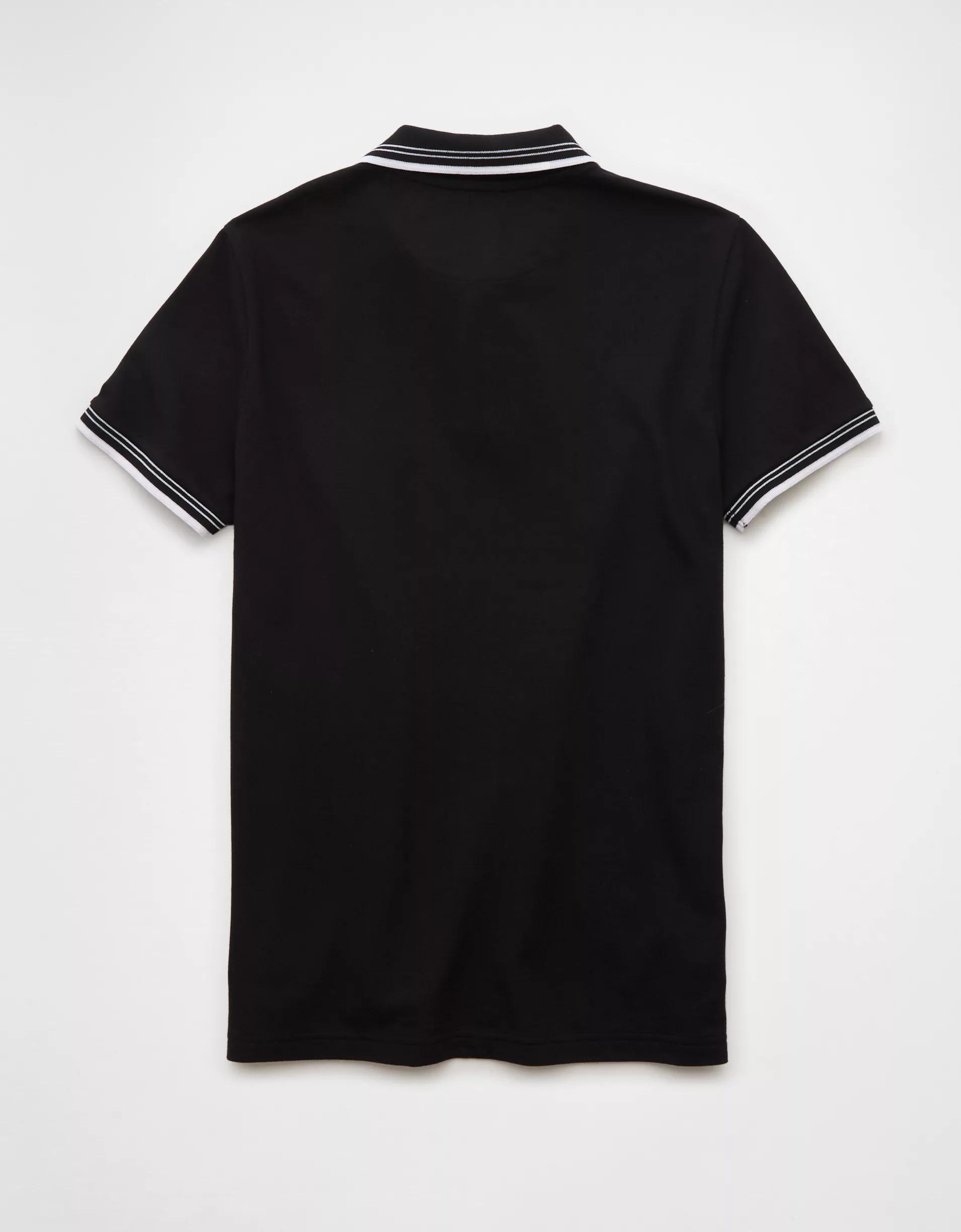AE Lived-In Stretch Pique Slim Fit Tipped Polo Shirt Product Image