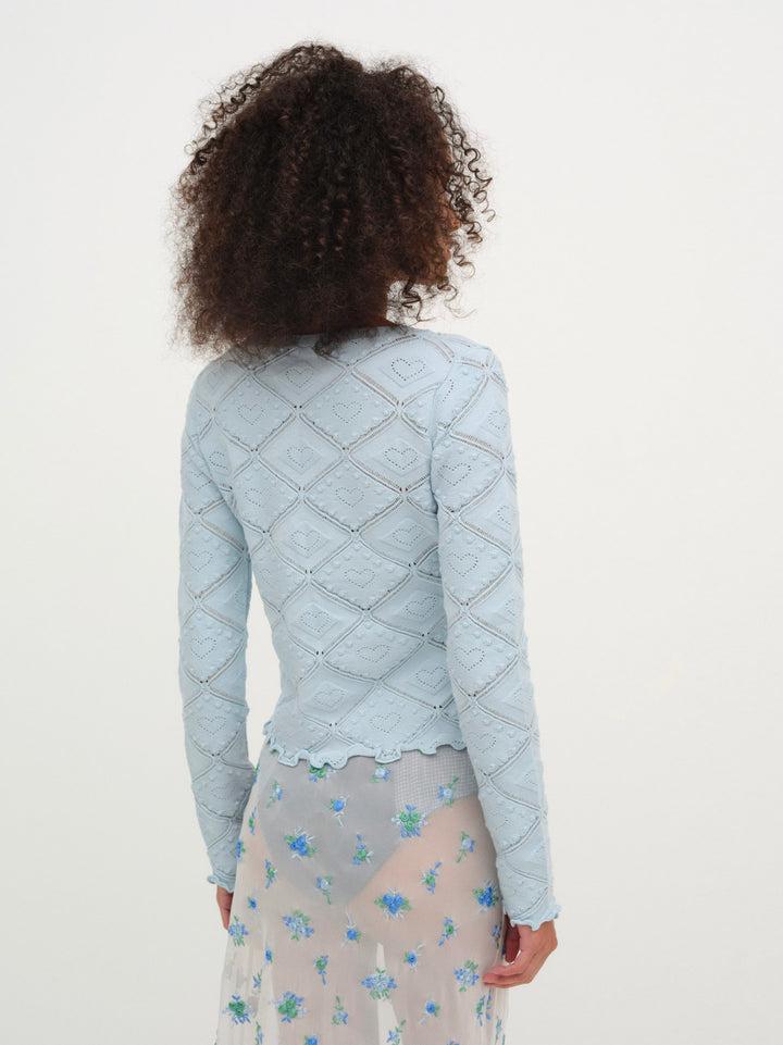 Coco Knit Cardigan — Baby Blue Product Image