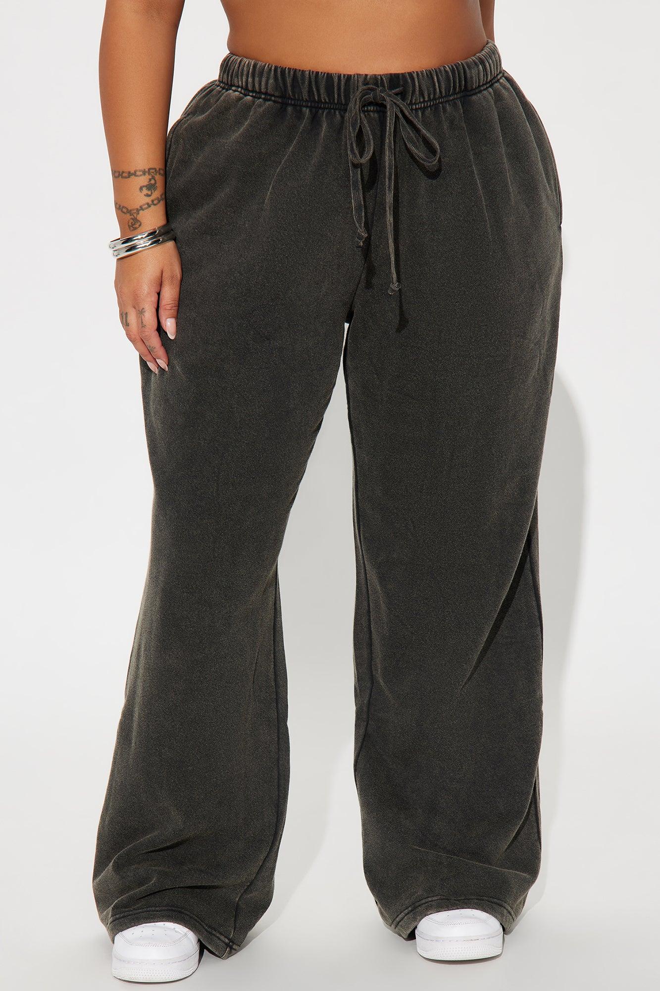 Baddie Washed Wide Leg Pant - Black Wash Product Image