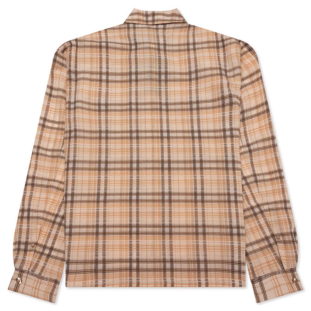 Sheer Flannel Shirt - Brown Checker Male Product Image
