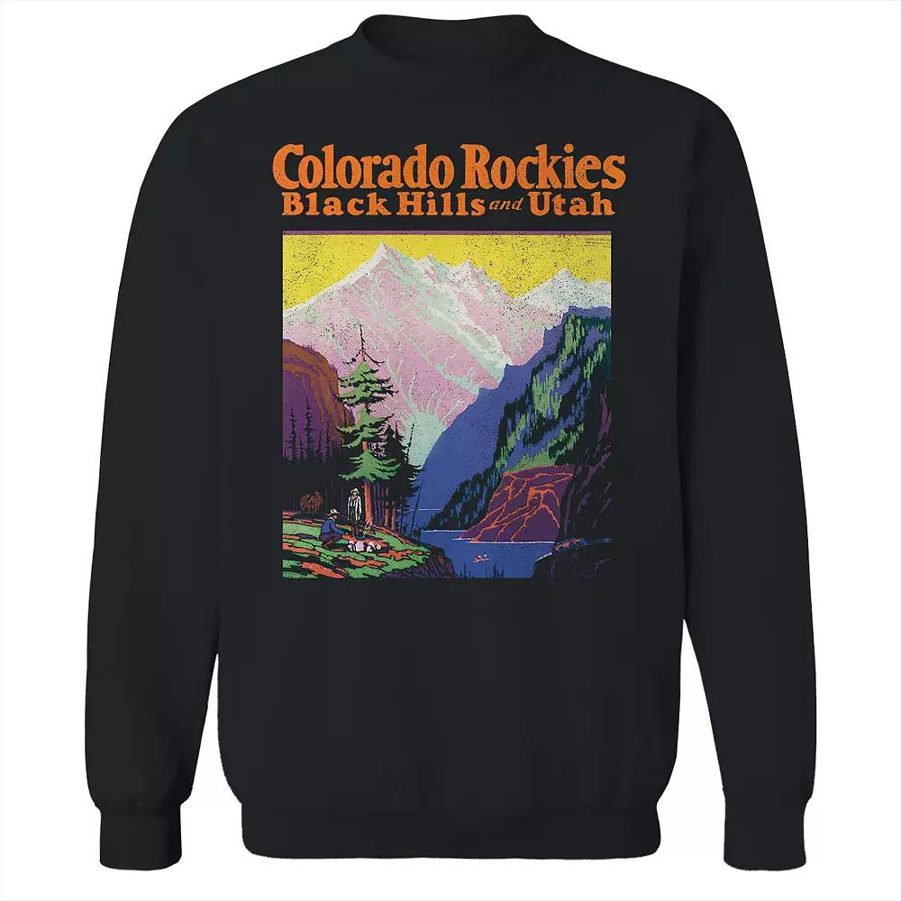 Men's Colorado Rockies Dark Fleece Sweatshirt, Size: Small, Black Product Image